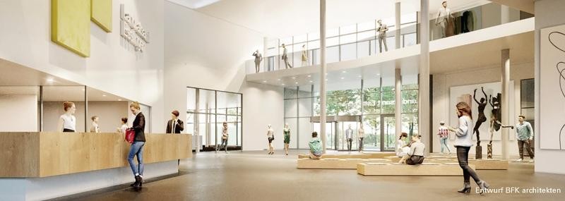 Szenenfoto der künftigen Bürolandschaft im Neubau des Landratsamtes Szenenfoto der künftigen Bürolandschaft im Neubau des Landratsamtes