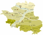 Landkreiskarte mit den 6 Naturräumen im Kreis Landkreiskarte mit den 6 Naturräumen im Kreis