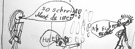 Kinderzeichnung Streitende Eltern Kinderzeichnung "Streitende Eltern"