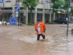 Hochwasser in der Stadt Mitte