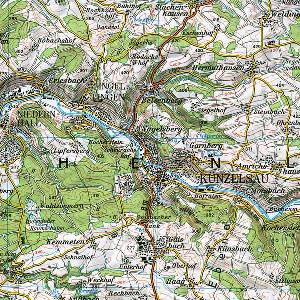 Landkartenausschnitt einer Topographischen Karte Landkartenausschnitt einer Topographischen Karte